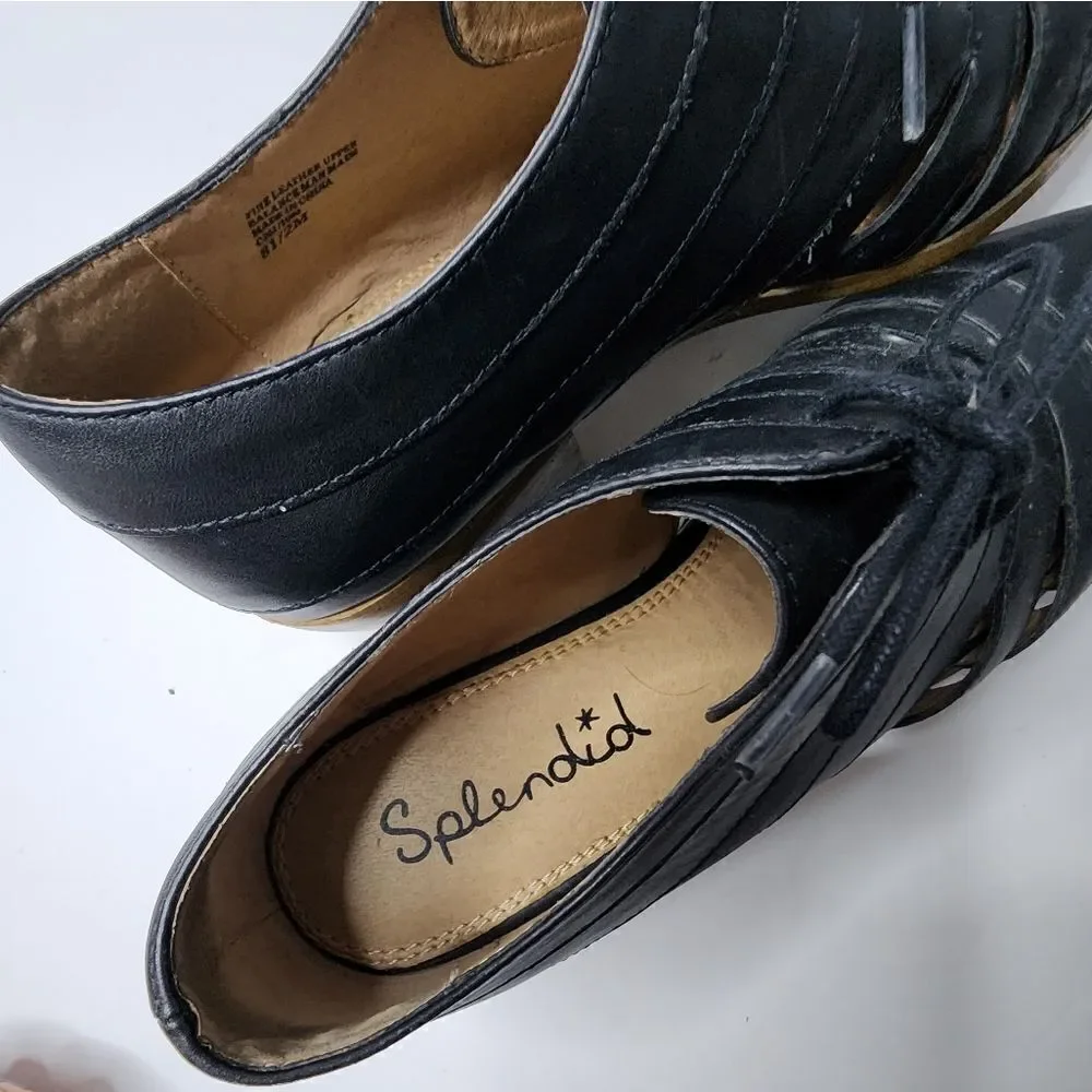 Splendid bootie shoes black dress tie women's 8.5